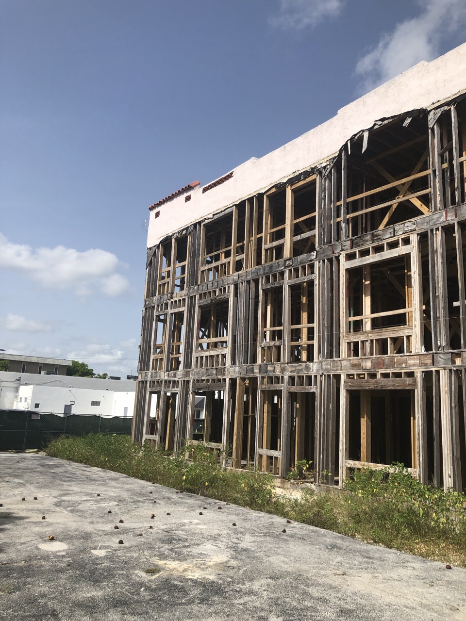 Another view of the open frame, showing the condition the structure was left in.